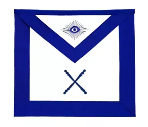FREIMAURER BLAUE LOGE OFFIZIERSSCHÜRZE HANDBESTICKT - MARSCHALL - Bild 1 von 3