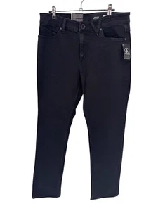 Volcom Kinkade Regular Straight Jeans Mens 31 Black Cotton Blend NEW - Picture 1 of 11