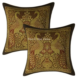 Decorative Home Decor 12 x 12 in Boho Cushion Cover Brocade Jacquard Pillow Case - Picture 1 of 6