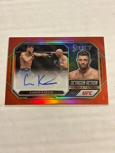 2023 PANINI SELECT UFC CALVIN KATTAR 71/99 OCTAGON ACTION RED AUTO SP - Picture 1 of 2