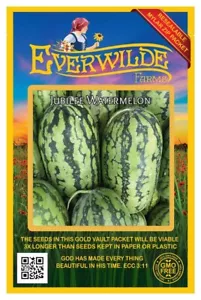 40 Jubilee Watermelon Seeds - Everwilde Farms Mylar Seed Packet - Picture 1 of 3