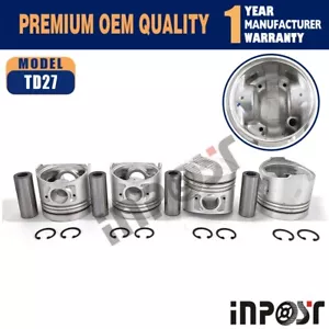 TD27 Piston Set For Nissan TD27 Engine Overhual Parts (30mm piston pin) - Foto 1 di 8