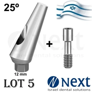 Lot x 5 Titanium Angulated Abutment 25 degree long 12 mm - Picture 1 of 6
