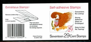 US 2597, 1992 29c ÁGUILA Y ESCUDO, $4.93 PANEL DE 17, montado sin montar o nunca montado (US2268) - Imagen 1 de 2