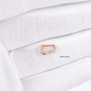 14K Rotgold Schraubkarabinerschloss, 12mm Schloss, oval Karabinerschloss Schmuck - Bild 1 von 1