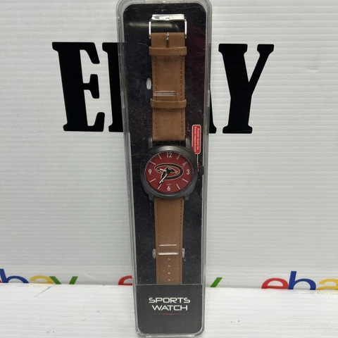 Men Sport Watch  Arizona Diamonback Leather Brown Strap Shock Resistant Sharp Cover