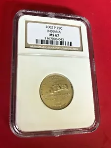 2002 P QUARTER INDIANA NGC MS 67 - Picture 1 of 2