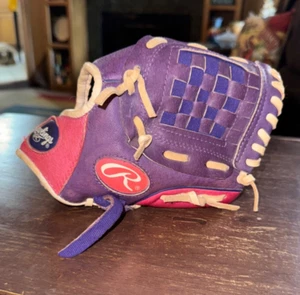 Rawlings 10" Leder Mädchen Softball Handschuh HFP10PPW Rechtshand Wurf lila pink - Bild 1 von 10
