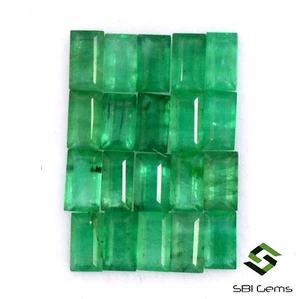 Natural Emerald Baguette Cut 3.50x2 mm Lot 20 Pcs 1.80 Cts Green Loose Gemstones - Picture 1 of 5