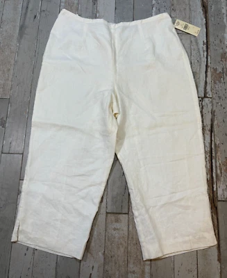 Pantalones Pull-On Valerie Stevens 100% Lino Forrados Pierna Ancha Marfil 1X Marfil NUEVOS $72 Foto 1 de 4