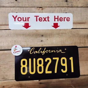 California Black CUSTOM TEXT,  Personalized vanity License Plate AUTO, SCRIPT - Picture 1 of 3
