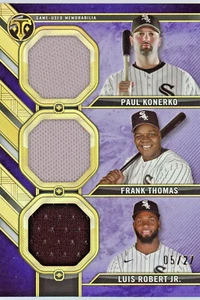 2024 Topps Triple Threads White Sox Konerko Thomas Robert Jr. Triple Relic 05/27 - Picture 1 of 10