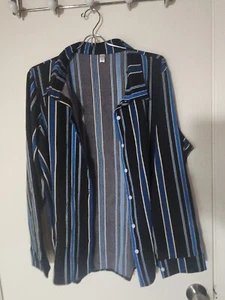OMSJ Women Button Down Shirt Long Sleeve Chiffon Office V Neck 2XL - Picture 1 of 4