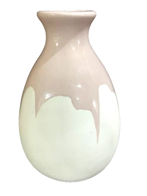 Jarrón pequeño Isaac Mizrahi Loves XO Sienna rosa blanco goteo Foto 1 de 2