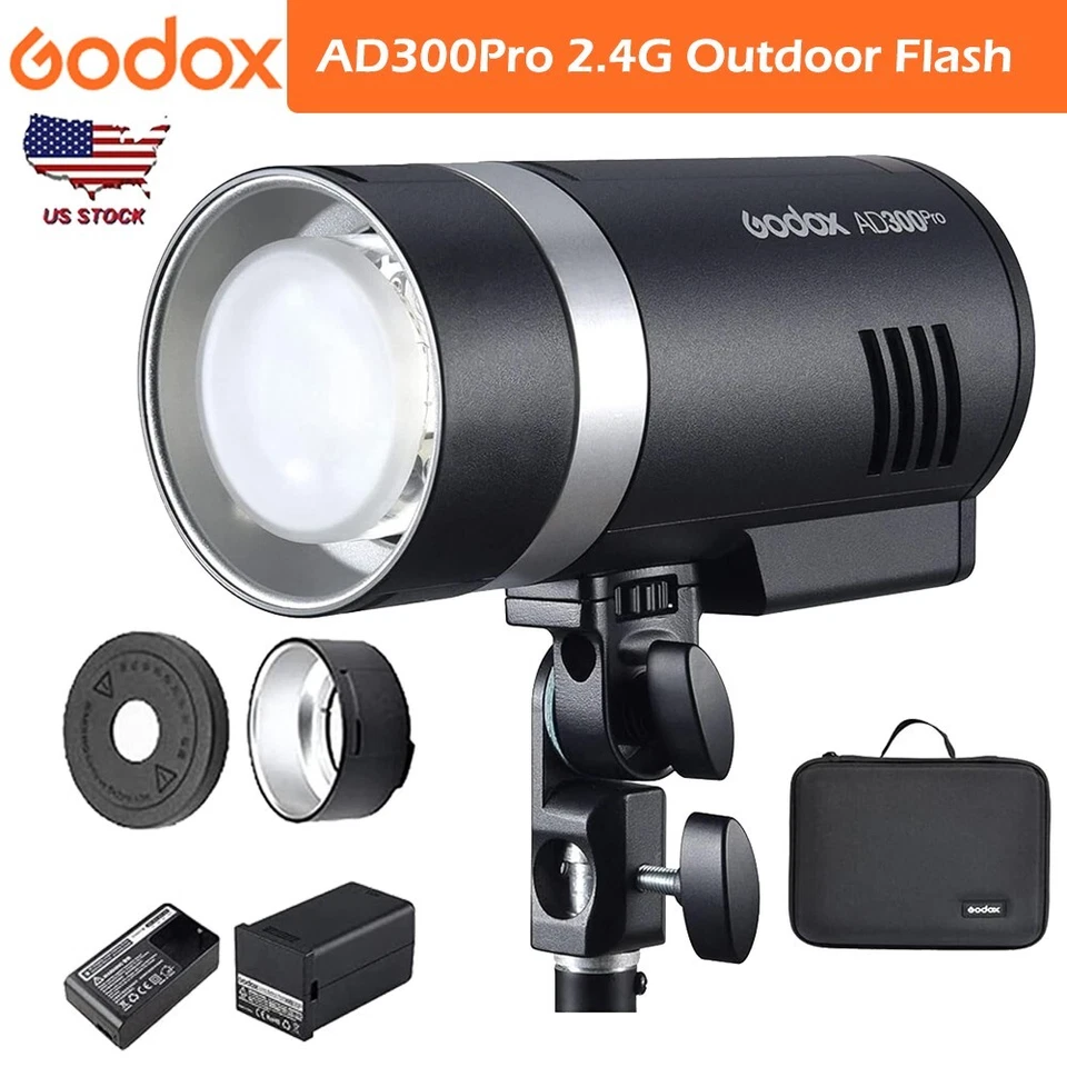 US Godox AD300Pro 300Ws 2.4G TTL HSS Outdoor Flash Light Speedlite Monolight - Image 1 of 4