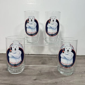 Vintage 1997 Coca-Cola Polar Bears Glasses  Tumbler Coke 16 Ounces Lot of 4 - Picture 1 of 13