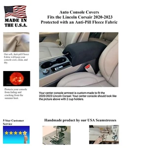 Console Center Armrest Cover-Fleece Fits the Lincoln Corsair 2020-2023 (LCRFL) - Picture 1 of 19