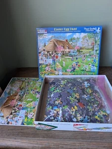 White Mountain Easter Egg Hunt 1000 Pieces Jigsaw Puzzle 24"x30" #1701 Complete - Picture 1 of 6