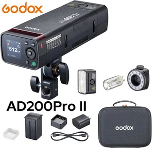 Godox AD200Pro II AD200 Pro II TTL HSS Flash Strobe Bi-Color LED Modelling Lamp - Picture 1 of 12