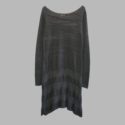 Peruvian Connection Brown Pima Cotton Knitted Longline Tunic Jumper | Medium - Image 1 of 4