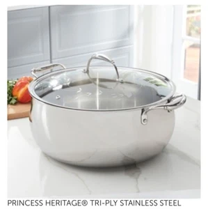 PRINCESS HERITAGE® TRI-PLY STAINLESS STEEL 16-Qt. Casserole 5726    $349.95 NEW - Picture 1 of 6