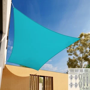 5-24ft Turquoise Rectangle Waterproof Sun Shade Sail w/8" Hardware Kit Yard Deck - Picture 1 of 8