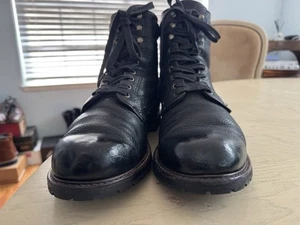Rag And Bone Combat Boots, Men’s US Size 11.  Black With Shine Toe  - Picture 1 of 10