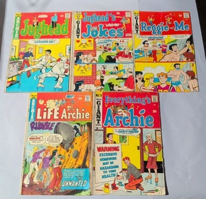 VINTAGE ARCHIE / JUGHEAD / REGGIE COMIC BOOK LOT BRONZE AGE 1970’s (5) - Picture 1 of 4