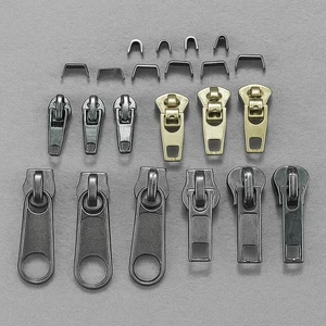 Kit Riparazione Zip 22pz Ricambio Cerniera Universale Slider Jeans Pantaloni Tende - Foto 1 di 24