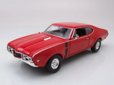 Oldsmobile 442 1969 Rosso Modellino Auto 1:24 Welly - Immagine 1 di 4