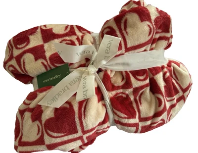 Novo Cobertor de Pelúcia Vera Bradley Gráfico Coração Lã Lance 50 X 80 - Imagem 1 de 3