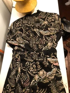 banana republic dress black long dress size 6 floral print - Picture 1 of 4