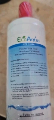 EcoAguq  Fridgerator  Water Filter for Whirlpool 4396508 - Image 1 of 4
