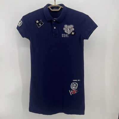 Polo Ralph Lauren Nautical Shirtdress Polo Navy Preppy Patches Y2K Size Medium - Image 1 of 4