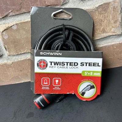 Schwinn SW77781A Twisted  Steel Key Cable Bike Lock Lock 5' x 8mm NEW - Image 1 of 4