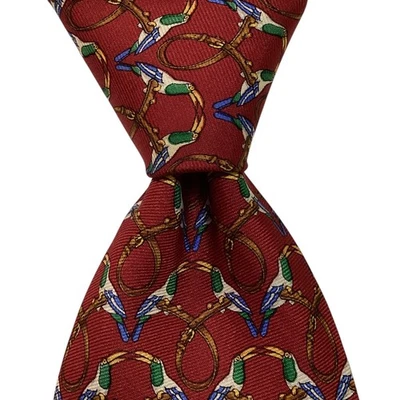 BROOKS BROTHERS Makers Gravata Masculina de Seda Designer dos EUA Cintos de Papagaio Vermelho-Multi Excelente Estado Usado - Imagem 1 de 3
