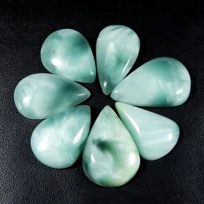 Lote al por mayor de piedras preciosas de hemimorfita natural 7 piezas cabujón suelto 134 quilates #11066 Foto 1 de 4