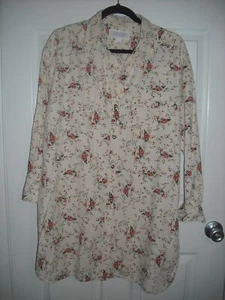 Victoria’s Secret NightShirt 100% Cotton Med. Pink Floral Cottagecore SleepShirt - Picture 1 of 4