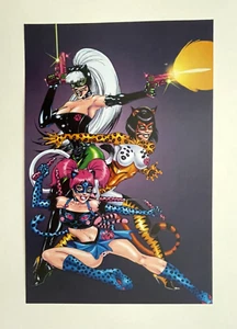 IMPRESIÓN ARTÍSTICA JIM BALENT Tarot Bruja de la Rosa Negra 3 Gatitos (Nuevo) Acebo - Imagen 1 de 2