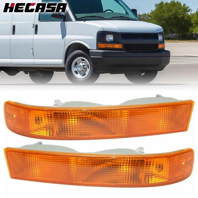Pair Corner Light Parking Turn Signal Lamp For 03-23 24 25 Chevy Express/GMC - Image 1 of 4
