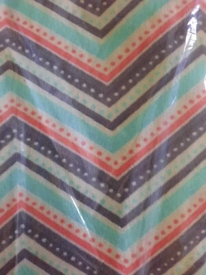 Jo-Ann Fabric Flannel 3 yard - New in plastic - Coral Dotted Chevron - Image 1 of 4