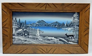 Vintage 16x8 Original Oil on Canvas Hand Painted Black Hills South Dakota Signed - Picture 1 of 14