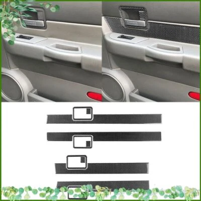 Cubierta de panel de puerta interior de fibra de carbono real 13X para Dodge Durango 2004-2007 Foto 1 de 4