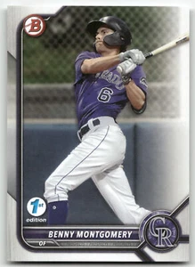 2022 Bowman 1st Edition #BPPF-73 Benny Montgomery Colorado Rockies - Picture 1 of 2
