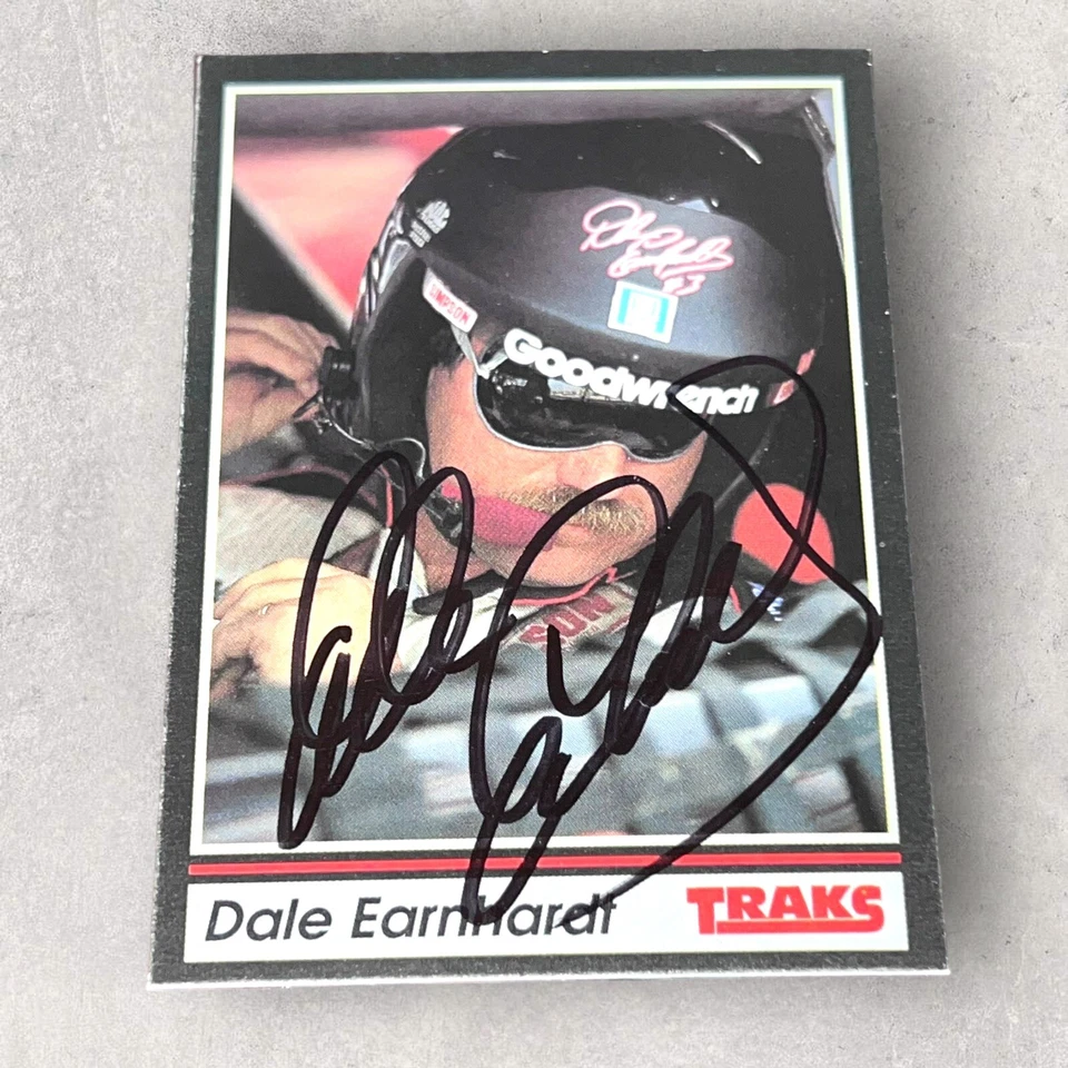 Dale Earnhardt #3 WINSTON NASCAR RACING signed card 1991 TRAKS HALL OF FAMER 75 - Image 1 of 1