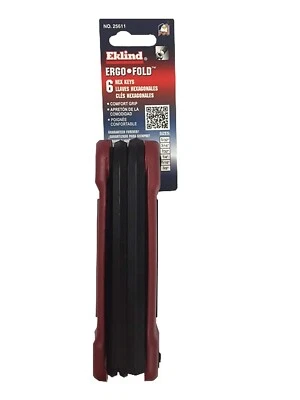 Eklind Tool 25611 6-Piece SAE 5/32-3/8 in. Ergo-Fold Hex Key Set  MADE IN USA!!! - Image 1 of 3