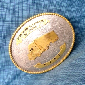 Frito Lay Trucker Rodeo Belt Buckle PTDC 53' Single DC Vtg 90s Heartland .SHY695 - Picture 1 of 11