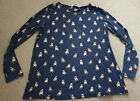 TU Navy Blue Long Sleeved Top With Dogs Over It Size 12
