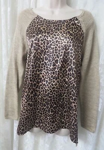 GJB NEW YORK Sweater Blouse Animal Print Medium NEW  - Picture 1 of 4