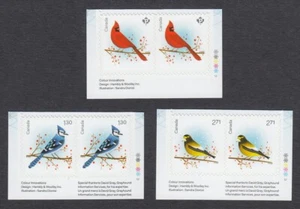 CARDINAL, BLUE JAY, GROSBEAK = CHRISTMAS BIRDS = pairs w/ COLOUR ID Canada 2022 - Imagen 1 de 1
